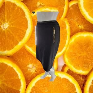 Calvin Klein Black Skirt with‎ Gold Zip Pockets Size 14